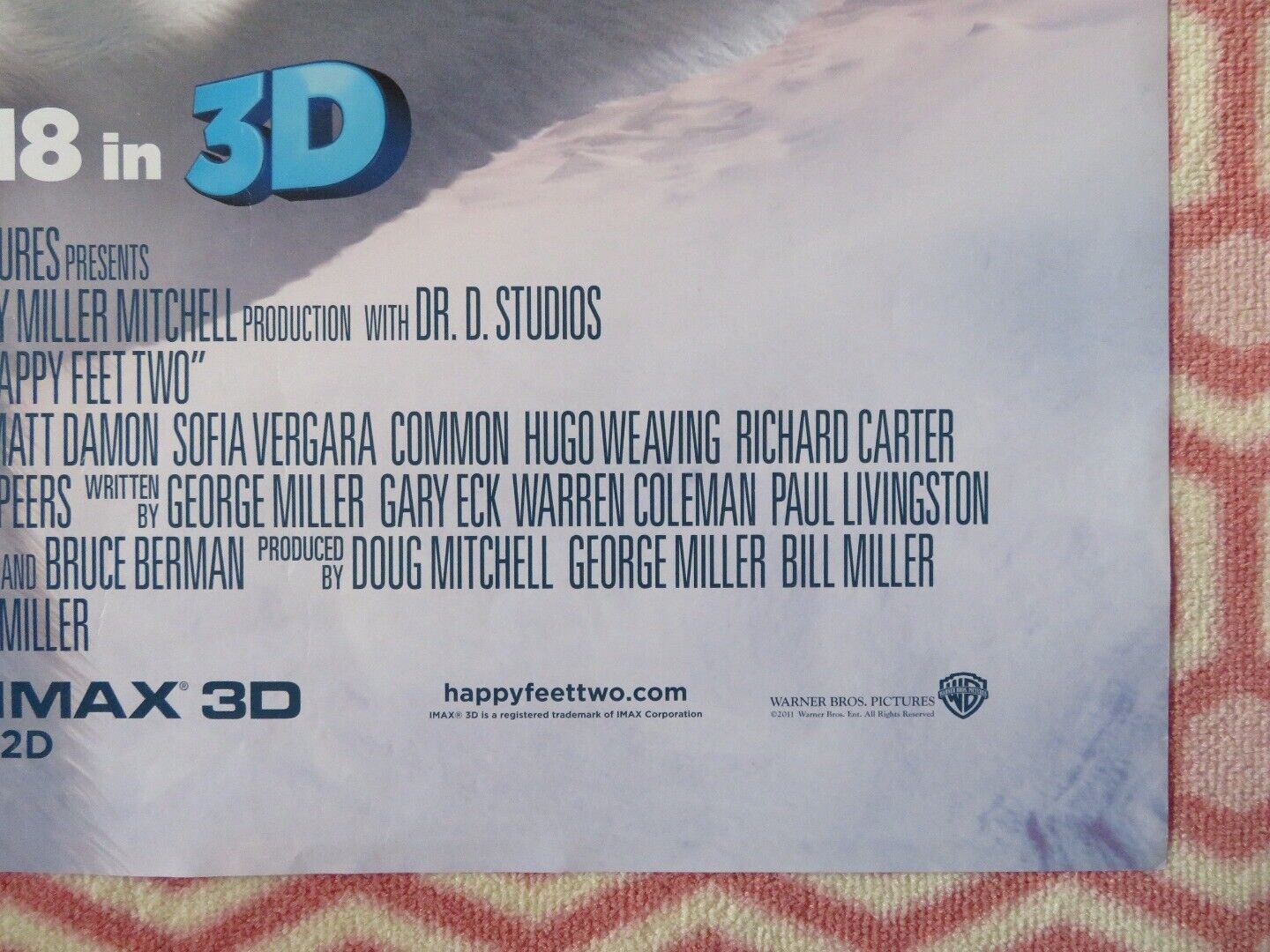 HAPPY FEET 2 US ONE SHEET ROLLED POSTER ELIJA WOOD ROBIN WILLIAMS 2011 Movie posters