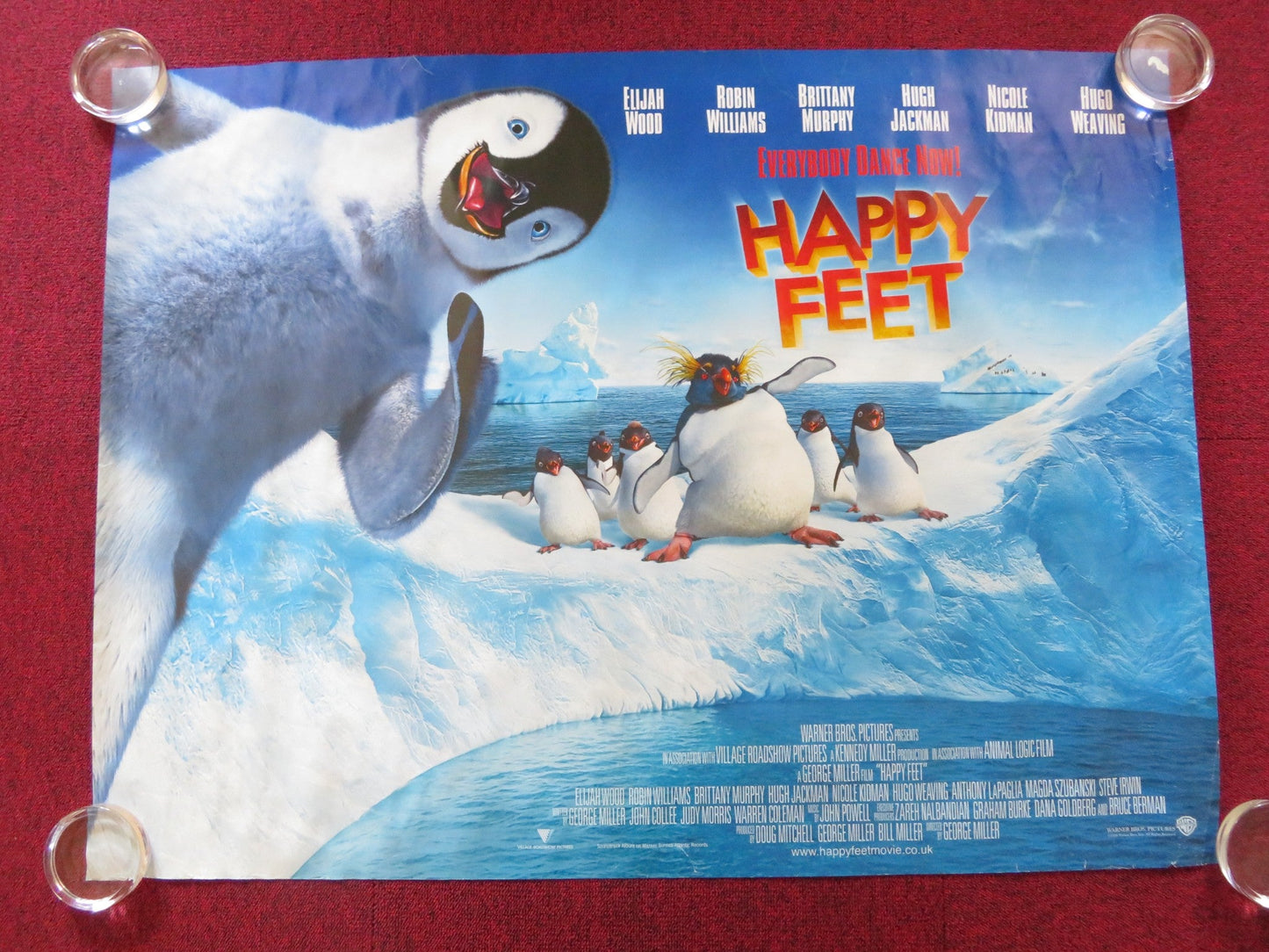 HAPPY FEET UK QUAD (30"x 40") ROLLED POSTER ELIJAH WOOD ROBIN WILLIAMS 2006 Rendezvous Cinema Movie posters