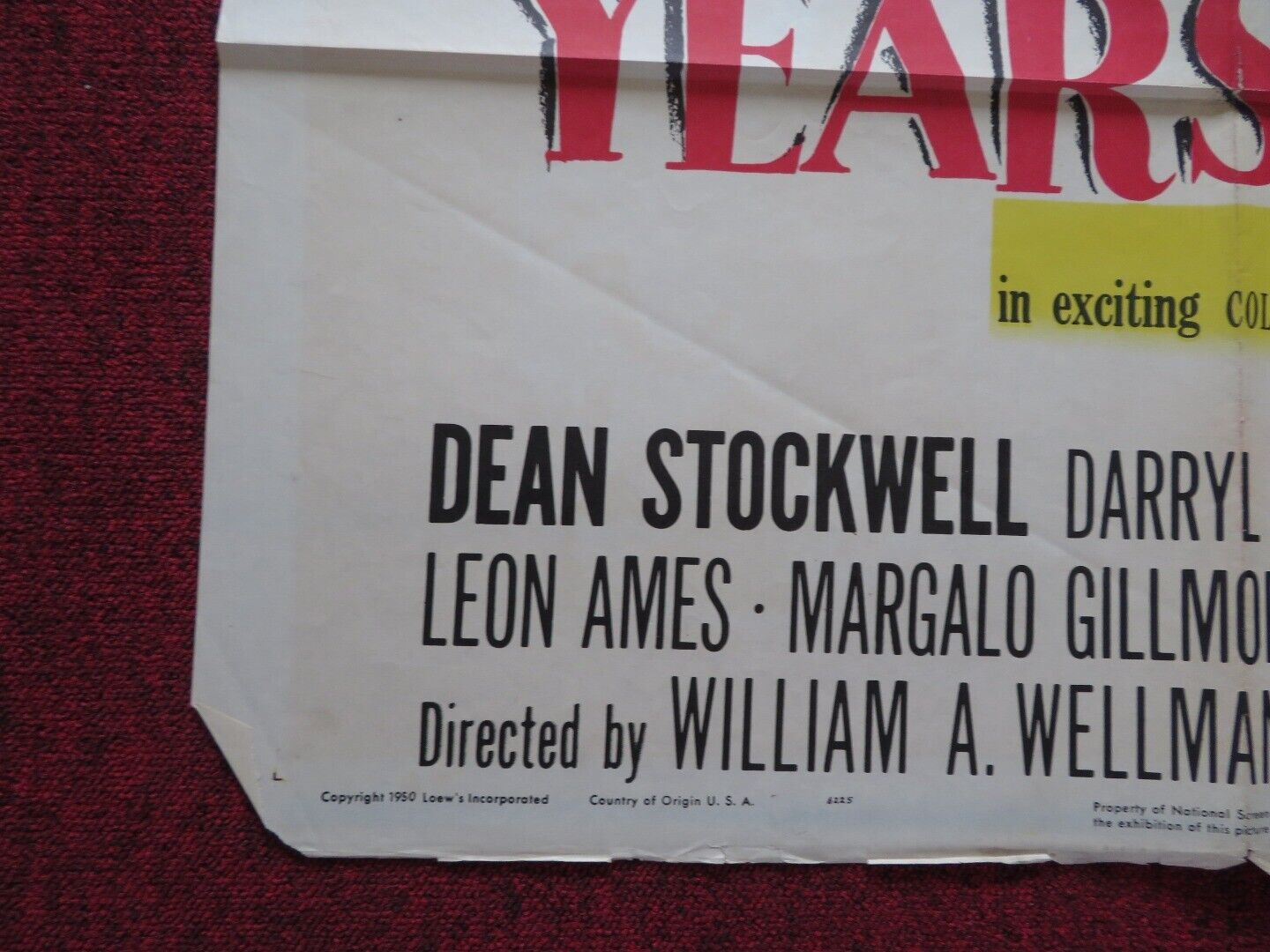 HAPPY YEARS FOLDED US ONE SHEET POSTER DEAN STOCKWELL DARRYL HICKMAN 1950 Movie posters
