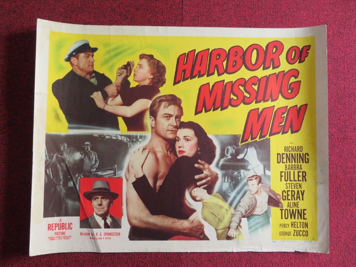 HARBOR OF MISSING MEN US HALF SHEET (22"x 28") POSTER RICHARD DENNING 1950 Movie posters