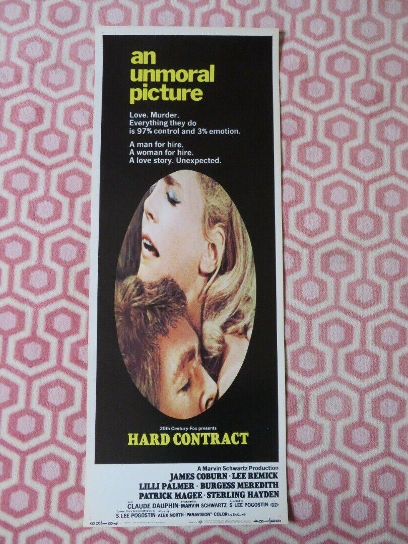 HARD CONTRACT US INSERT (14"x 36") POSTER JAMES COBURN LEE REMICK 1969 - Rendezvous Cinema
