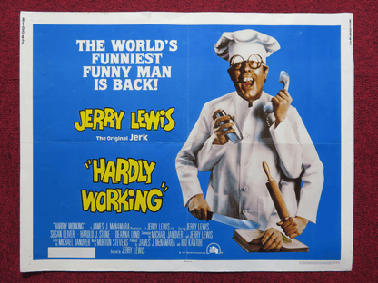 HARDLY WORKING US HALF SHEET (22"x 28") POSTER JERRY LEWIS SUSAN OLIVER 1981 Rendezvous Cinema Movie posters