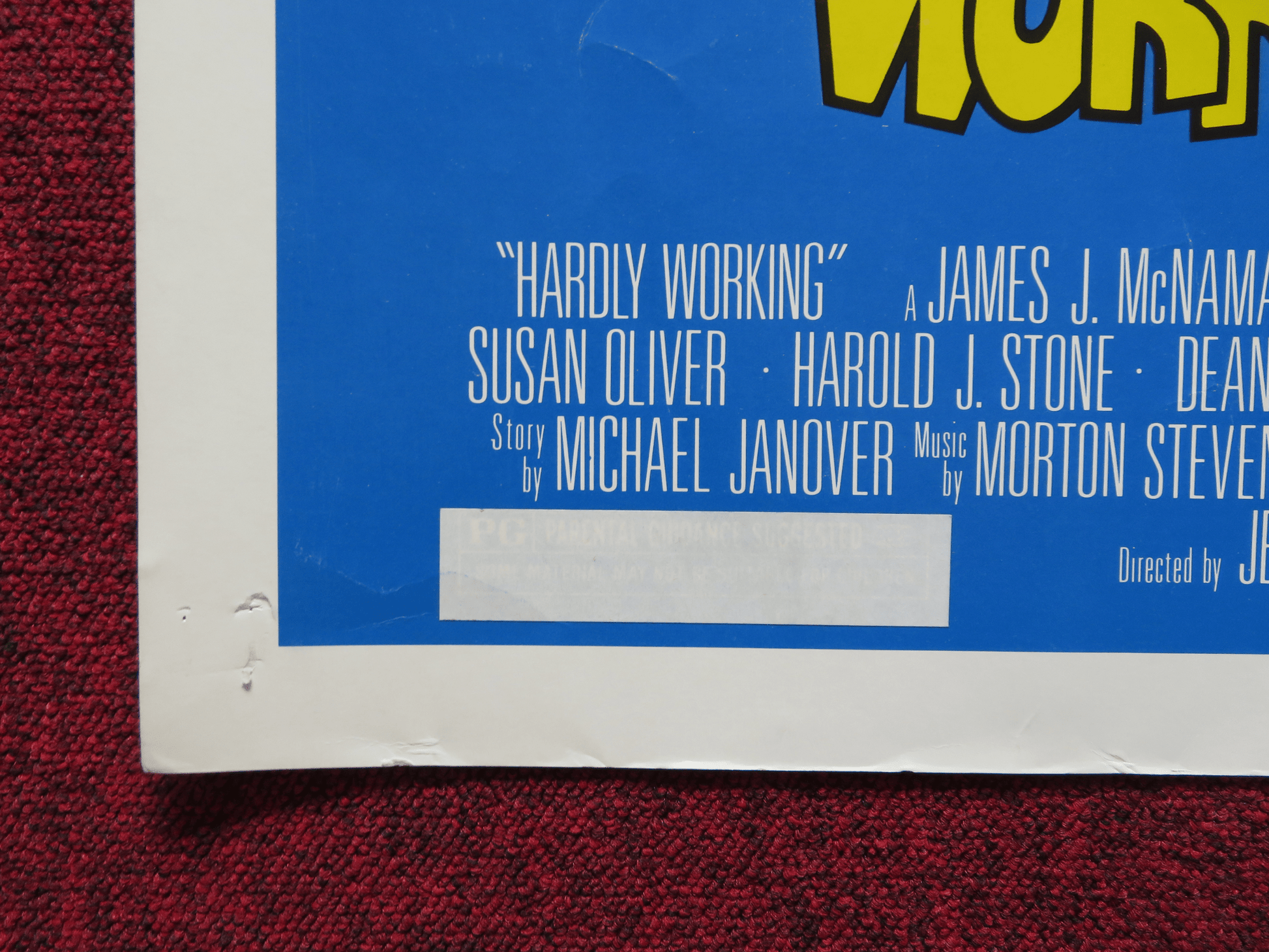 HARDLY WORKING US HALF SHEET (22"x 28") POSTER JERRY LEWIS SUSAN OLIVER 1981 Rendezvous Cinema Movie posters