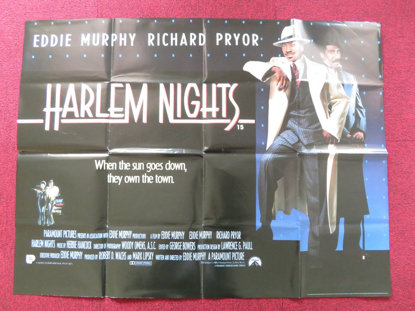 HARLEM NIGHTS UK QUAD POSTER FOLDED EDDIE MURPHY RICHARD PRYOR 1989 Rendezvous Cinema Movie posters