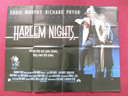 HARLEM NIGHTS UK QUAD POSTER FOLDED EDDIE MURPHY RICHARD PRYOR 1989 Rendezvous Cinema Movie posters