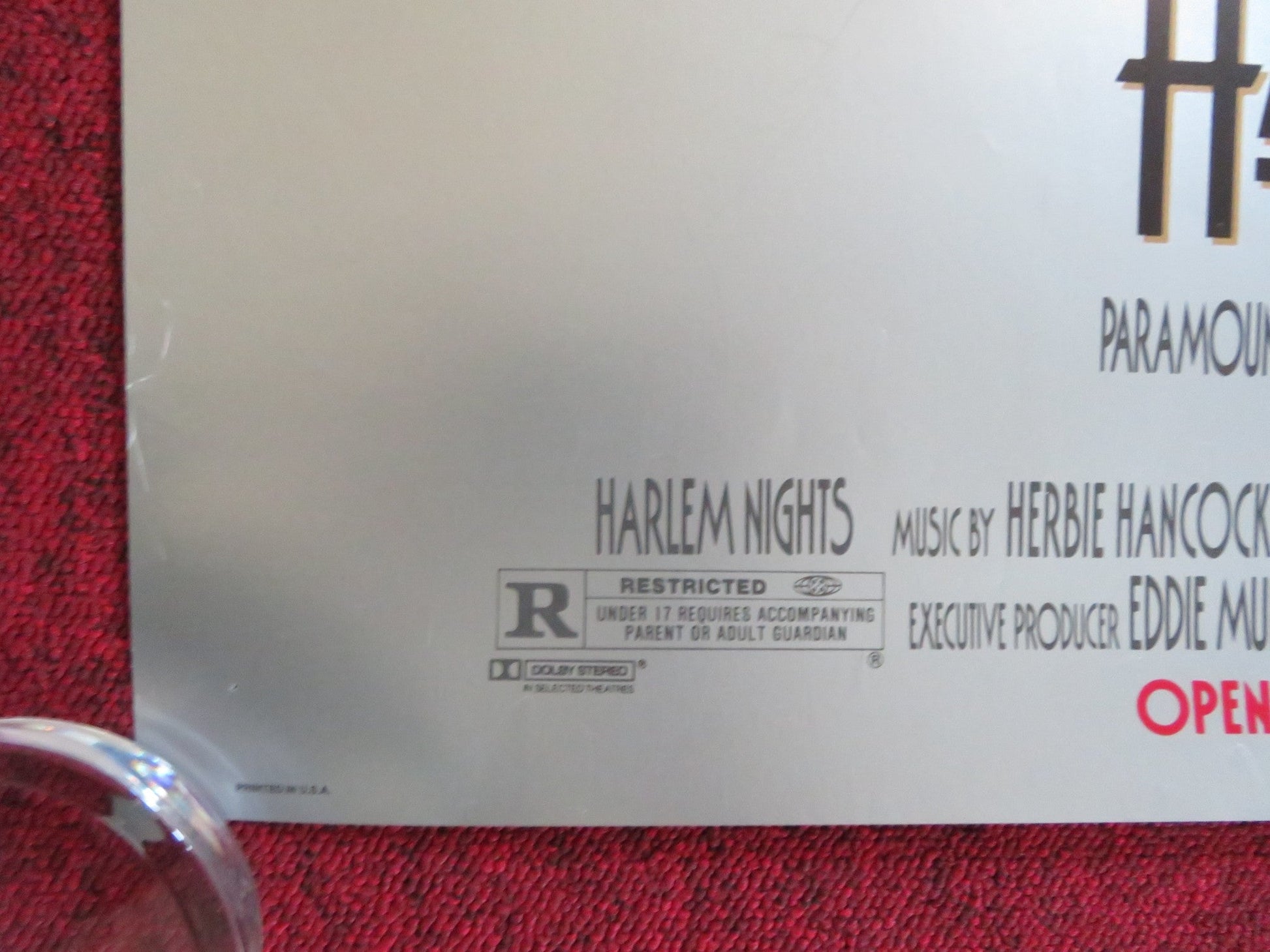 HARLEM NIGHTS US ONE SHEET ROLLED POSTER EDDIE MURPHY RICHARD PRYOR 1989 Rendezvous Cinema Movie posters