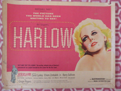 HARLOW US HALF SHEET (22"x 28") POSTER CAROL LYNLEY EFREM ZIMBALIST 1965 - Rendezvous Cinema