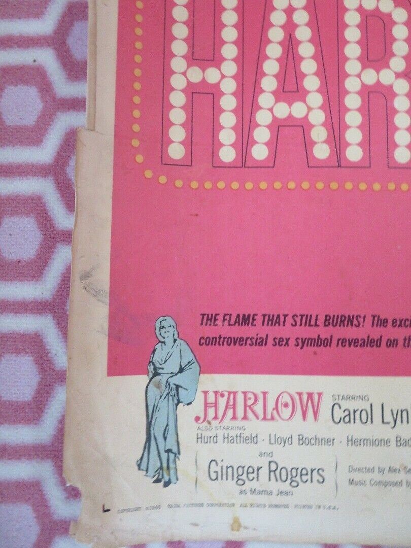 HARLOW US HALF SHEET (22"x 28") POSTER CAROL LYNLEY EFREM ZIMBALIST 1965 - Rendezvous Cinema