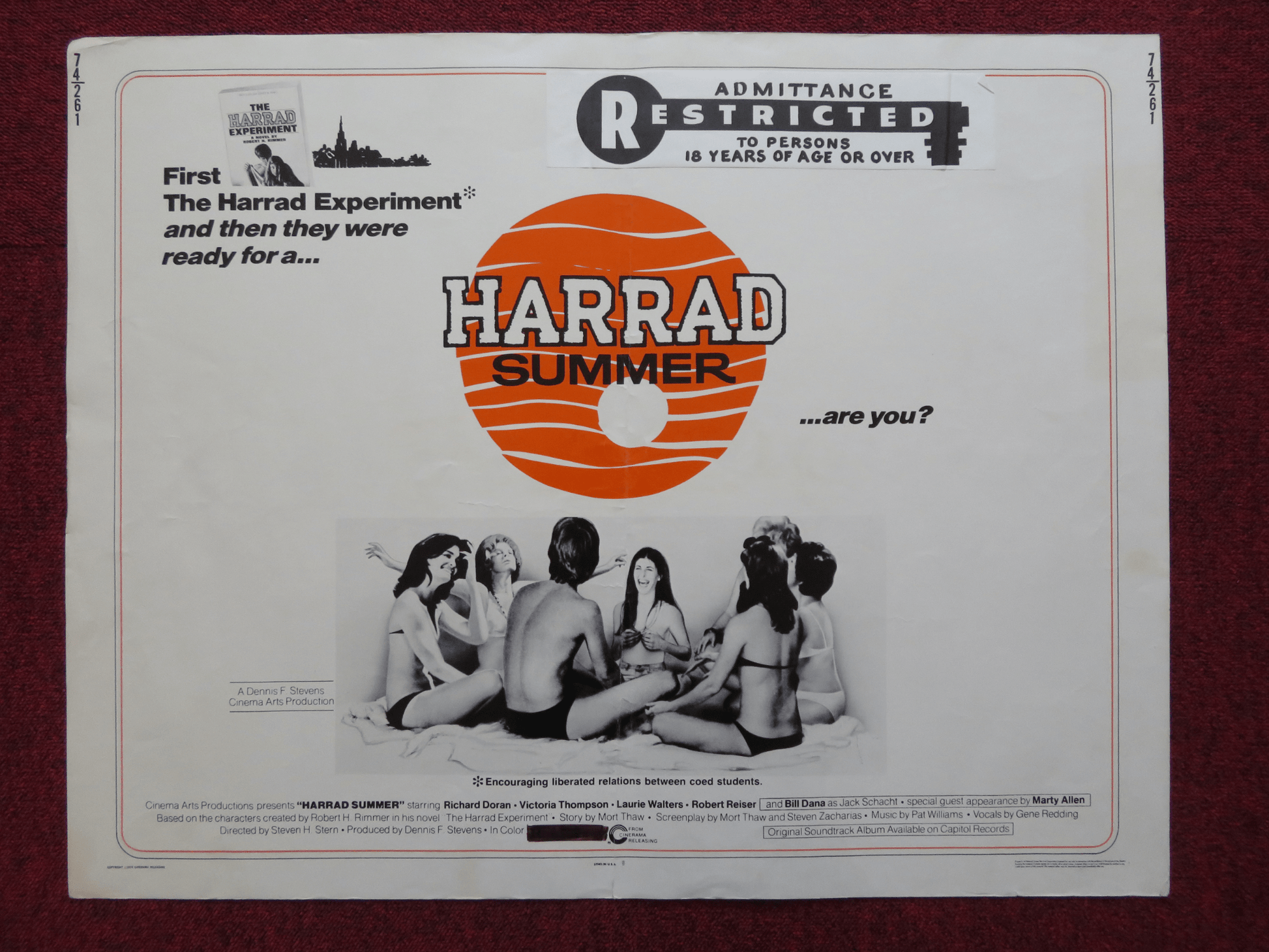 HARRAD SUMMER US HALF SHEET (22"x 28") POSTER RICHARD DORAN V. THOMPSON 1974 Rendezvous Cinema Movie posters