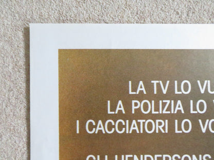 HARRY AND THE HENDERSONS - B ITALIAN 2 FOGLIO POSTER JOHN LITHGOW M. DILLON 1987 Rendezvous Cinema Movie posters