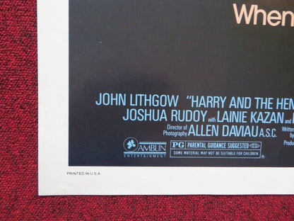 HARRY AND THE HENDERSONS FOLDED US ONE SHEET POSTER JOHN LITHGOW 1987 - Rendezvous Cinema