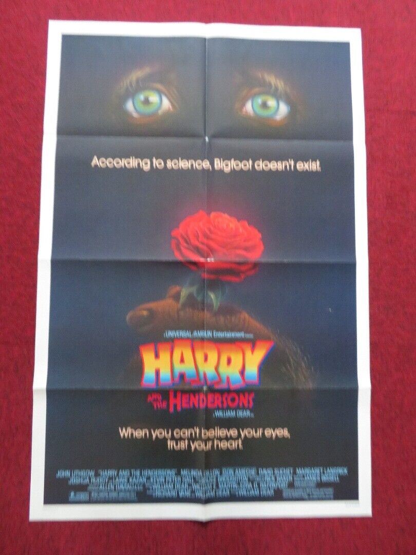 HARRY AND THE HENDERSONS FOLDED US ONE SHEET POSTER JOHN LITHGOW 1987 - Rendezvous Cinema