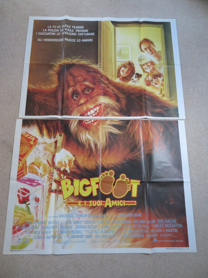 HARRY AND THE HENDERSONS ITALIAN 4 FOGLIO POSTER JOHN LITHGOW M. DILLON 1988 Rendezvous Cinema Movie posters