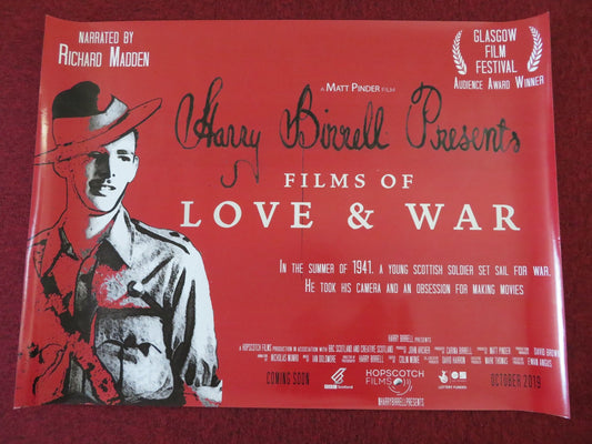 HARRY BIRRELL FILMS OF LOVE AND WAR UK QUAD (30"x 40") ROLLED POSTER 2019 Rendezvous Cinema Movie posters