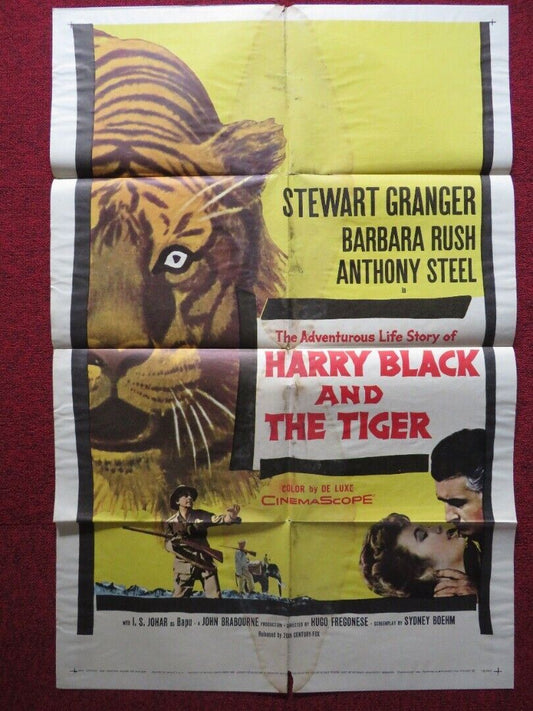 HARRY BLACK AND THE TIGER FOLDED U.S ONE SHEET POSTER STEWART GRANGER 1958 Movie posters