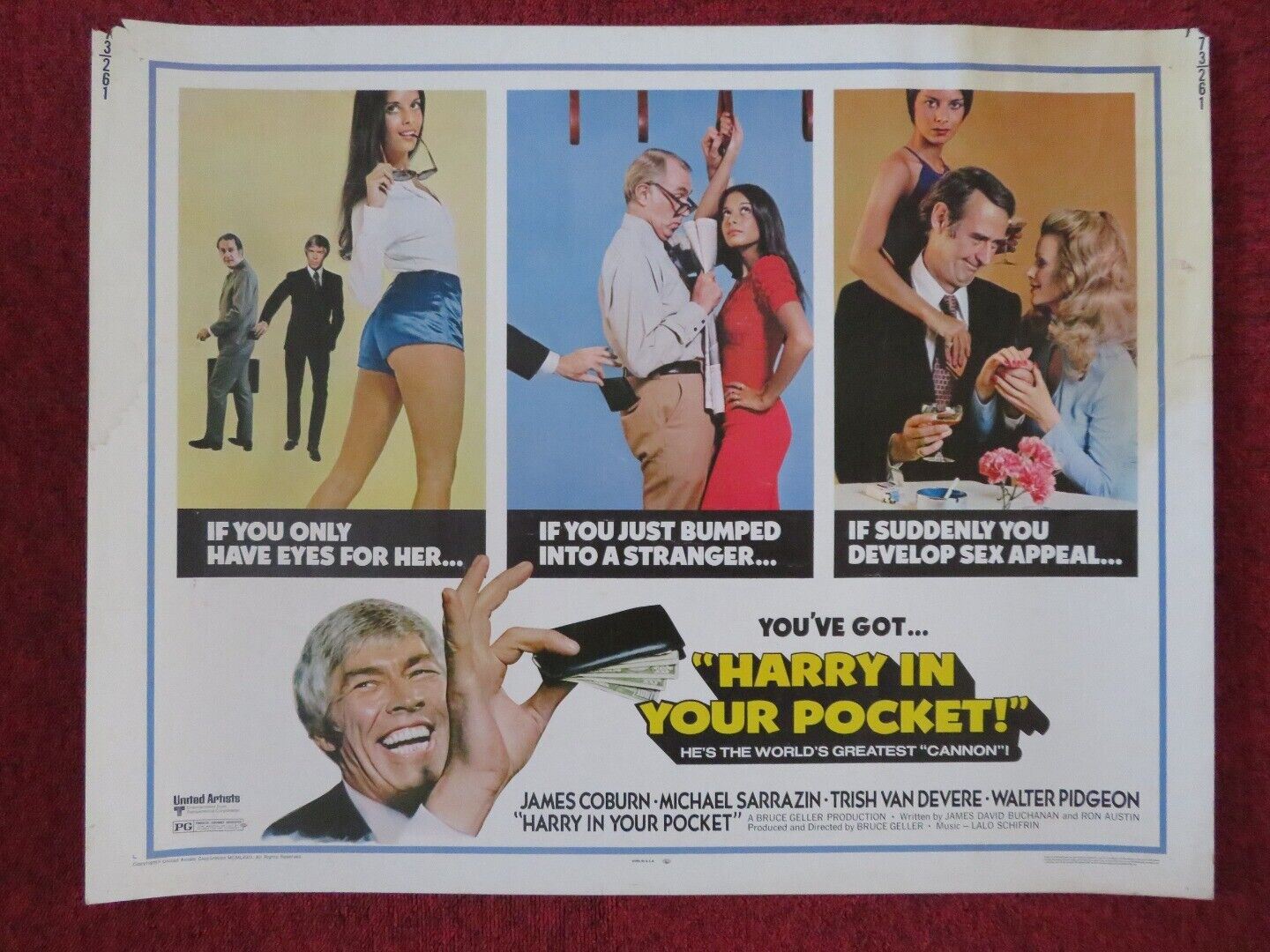 HARRY IN YOUR POCKET US HALF SHEET (22"x 28") POSTER JAMES COBURN 1973 Movie posters