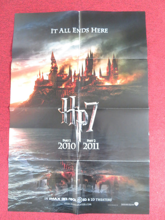 HARRY POTTER AND THE DEATHLY HALLOWS 7 PART 1 &2 FOLDED US ONE SHEET POSTER 2010 Rendezvous Cinema Movie posters