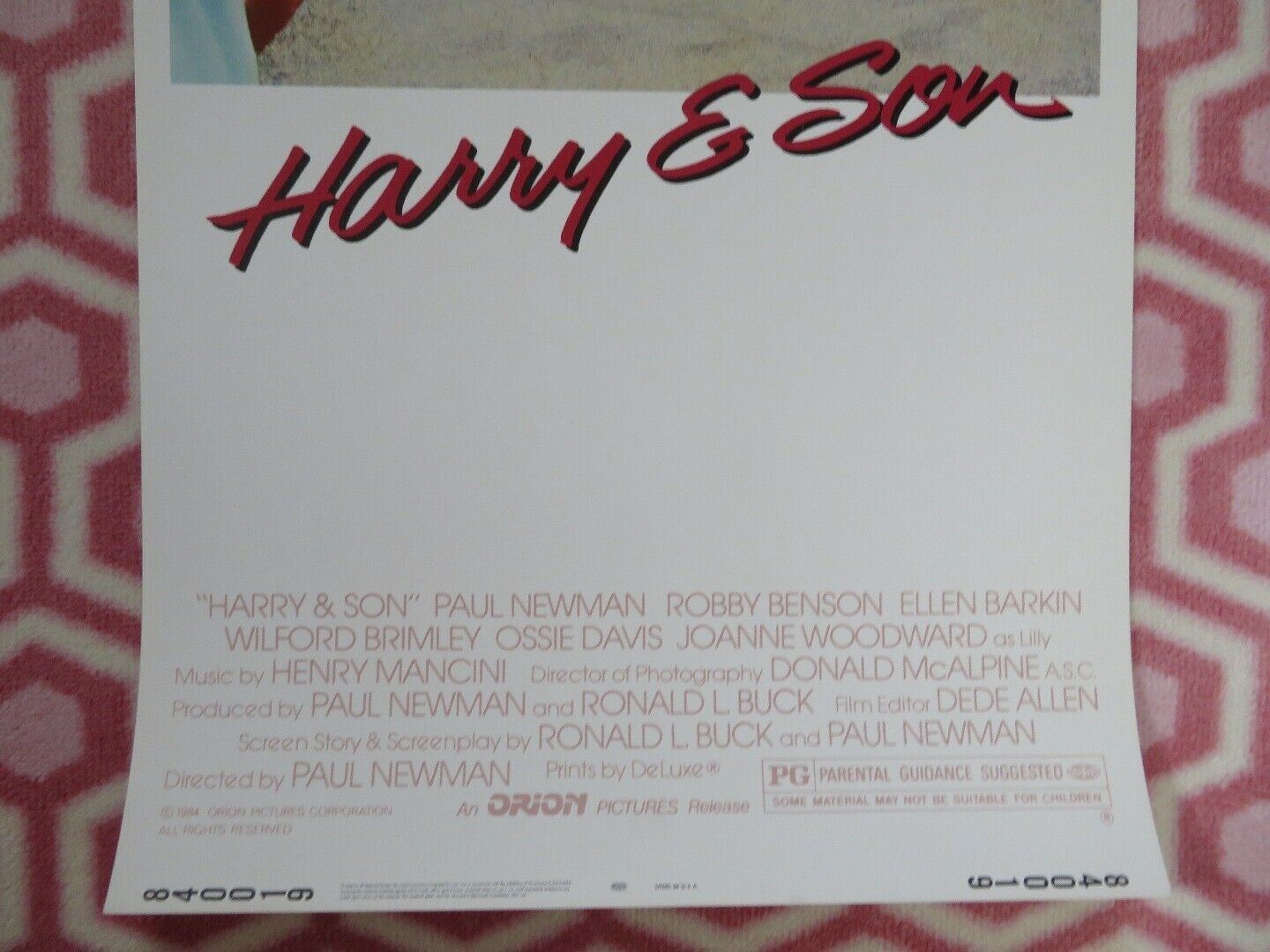 HARRY & SON US INSERT (14"x 36") POSTER PAUL NEWMAN ROBBY BENSON 1984 - Rendezvous Cinema