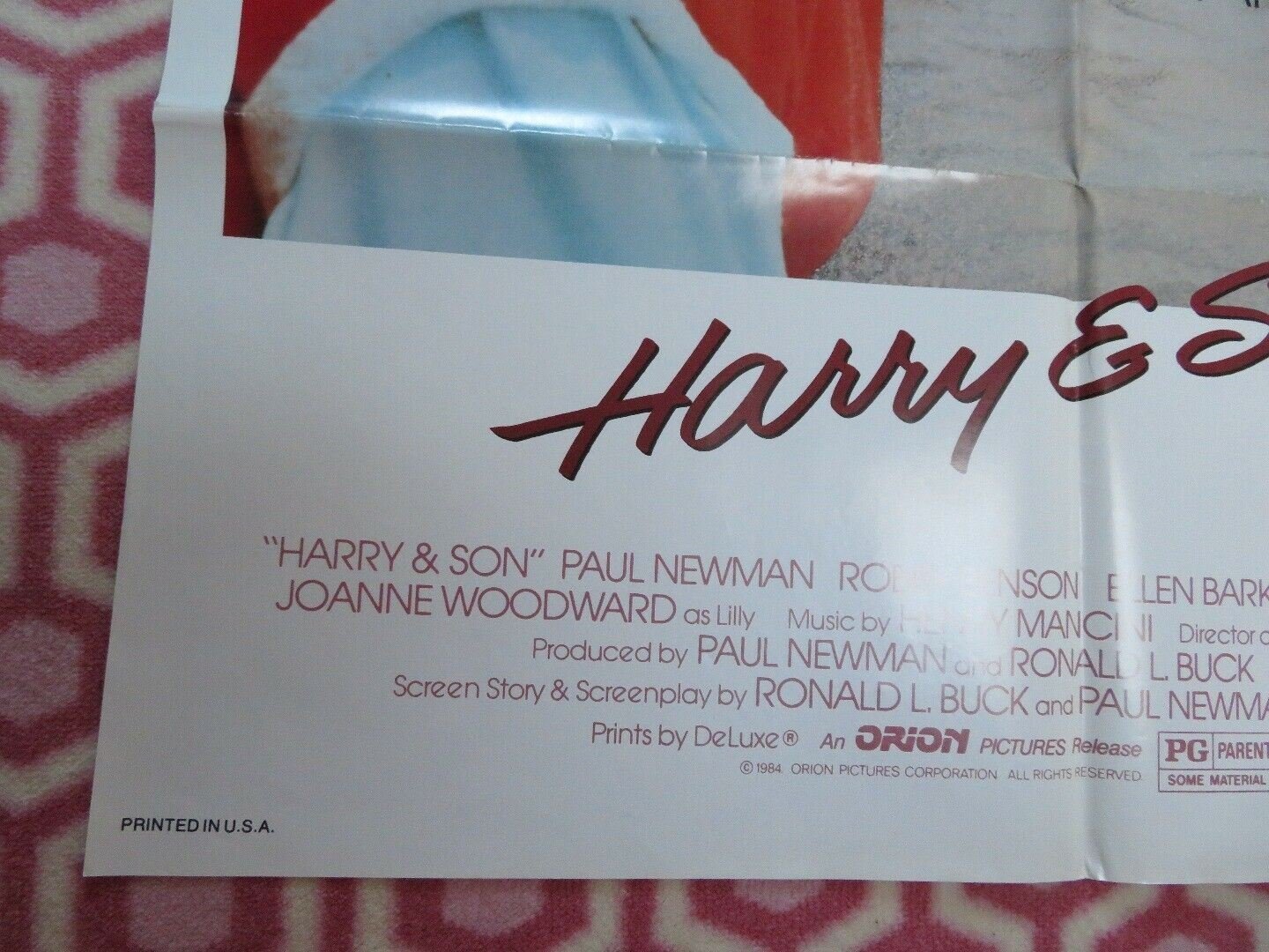 HARRY & SON US ONE SHEET POSTER PAUL NEWMAN ROBBY BENSON 1984 Movie posters