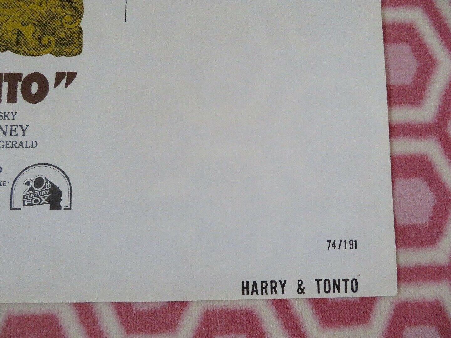 HARRY & TONTO US ONE SHEET POSTER ART CARNEY GLEN BURSTYN 1971 Movie posters