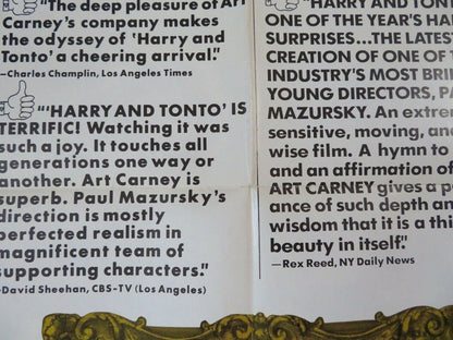 HARRY & TONTO US ONE SHEET POSTER ART CARNEY GLEN BURSTYN 1971 Movie posters