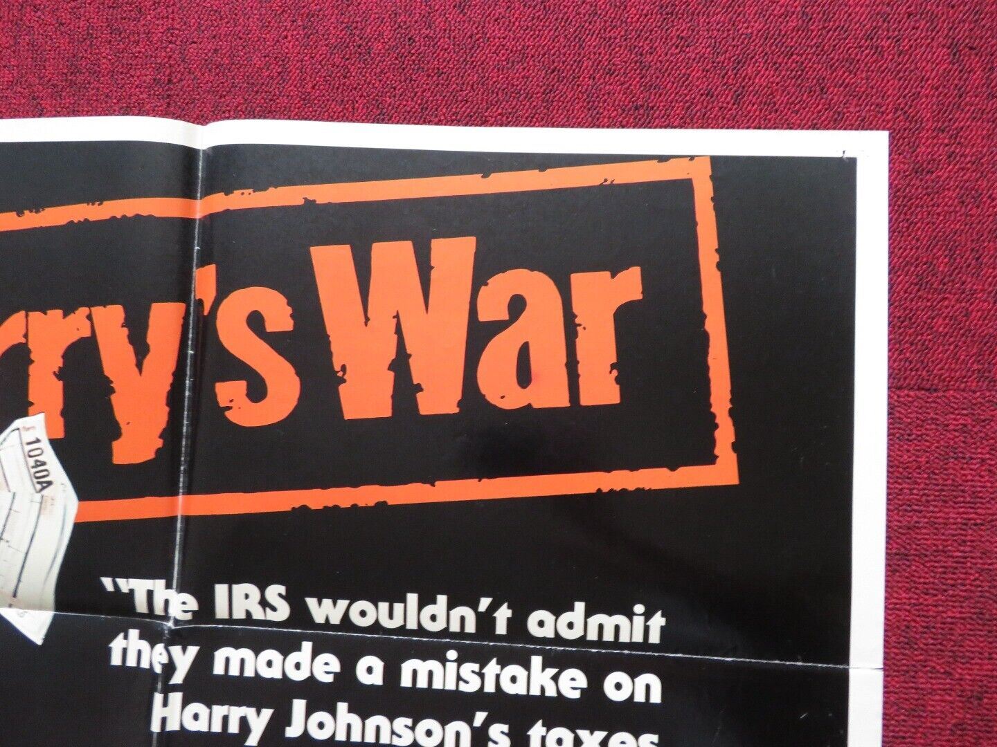 HARRY'S WAR FOLDED US ONE SHEET POSTER EDWARD HERRMANN GERALDINE PAGE 1980 Movie posters