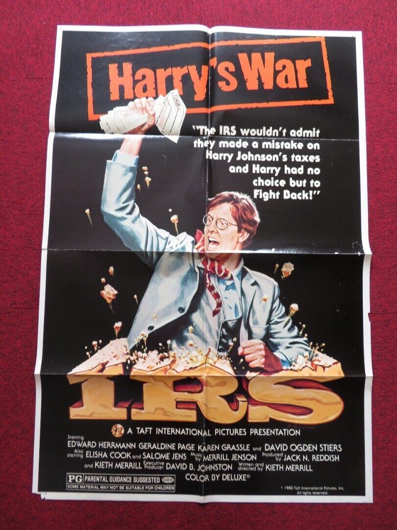 HARRY'S WAR FOLDED US ONE SHEET POSTER EDWARD HERRMANN GERALDINE PAGE 1980 Movie posters