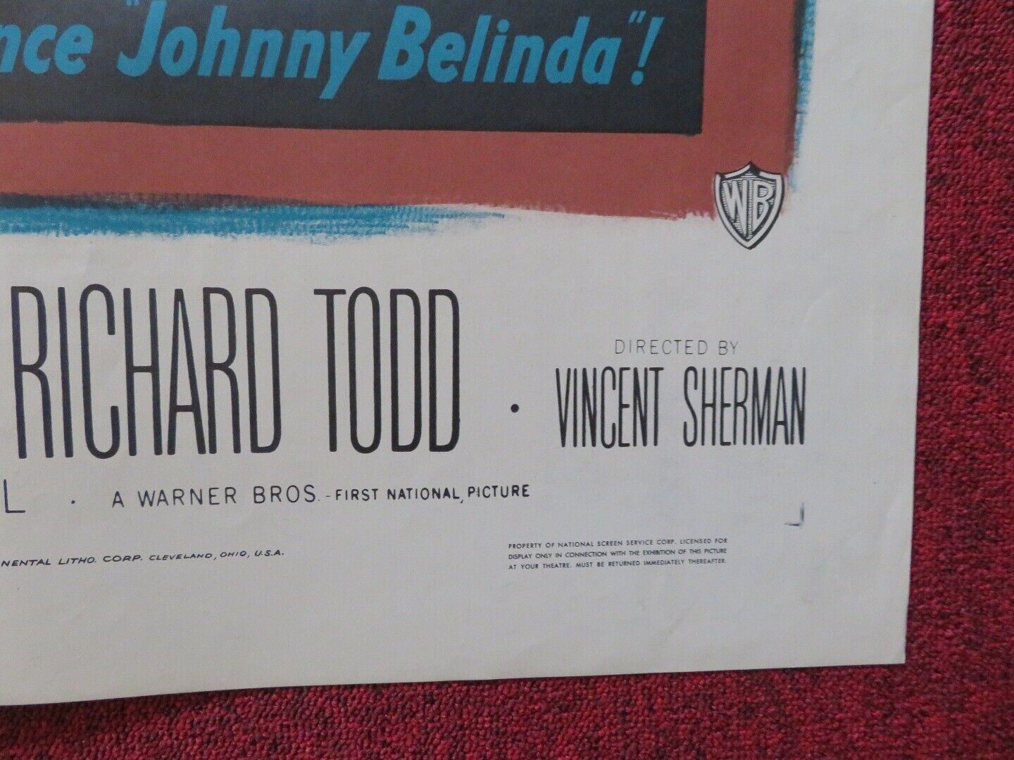 HASTY HEART FOLDED US ONE SHEET POSTER RONALD REAGAN PATRICIA NEAL 1949 Movie posters