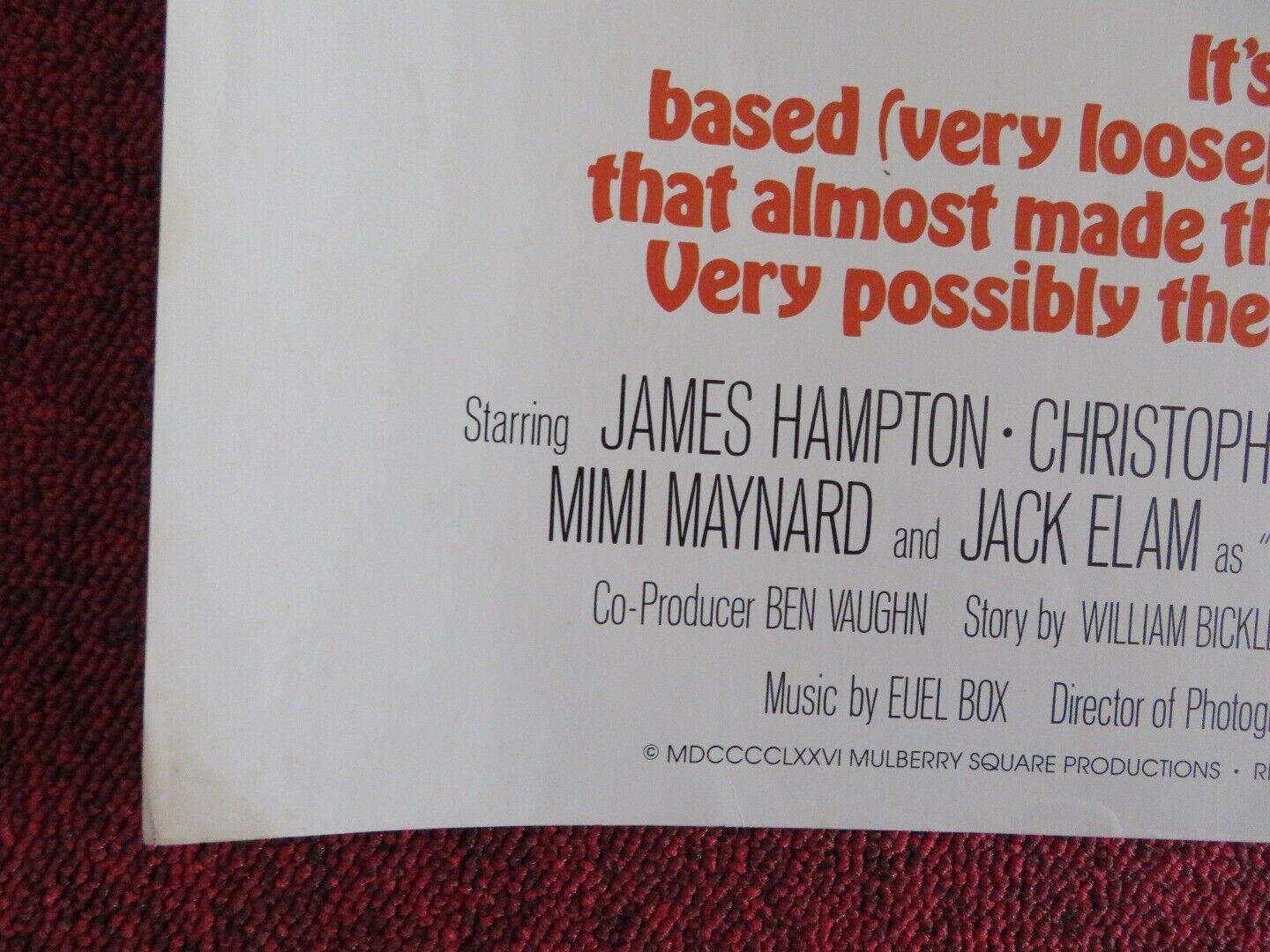 HAWMPS US HALF SHEET (22"x 28") POSTER JAMES HAMPTON SLIM PICKENS 1976 Movie posters