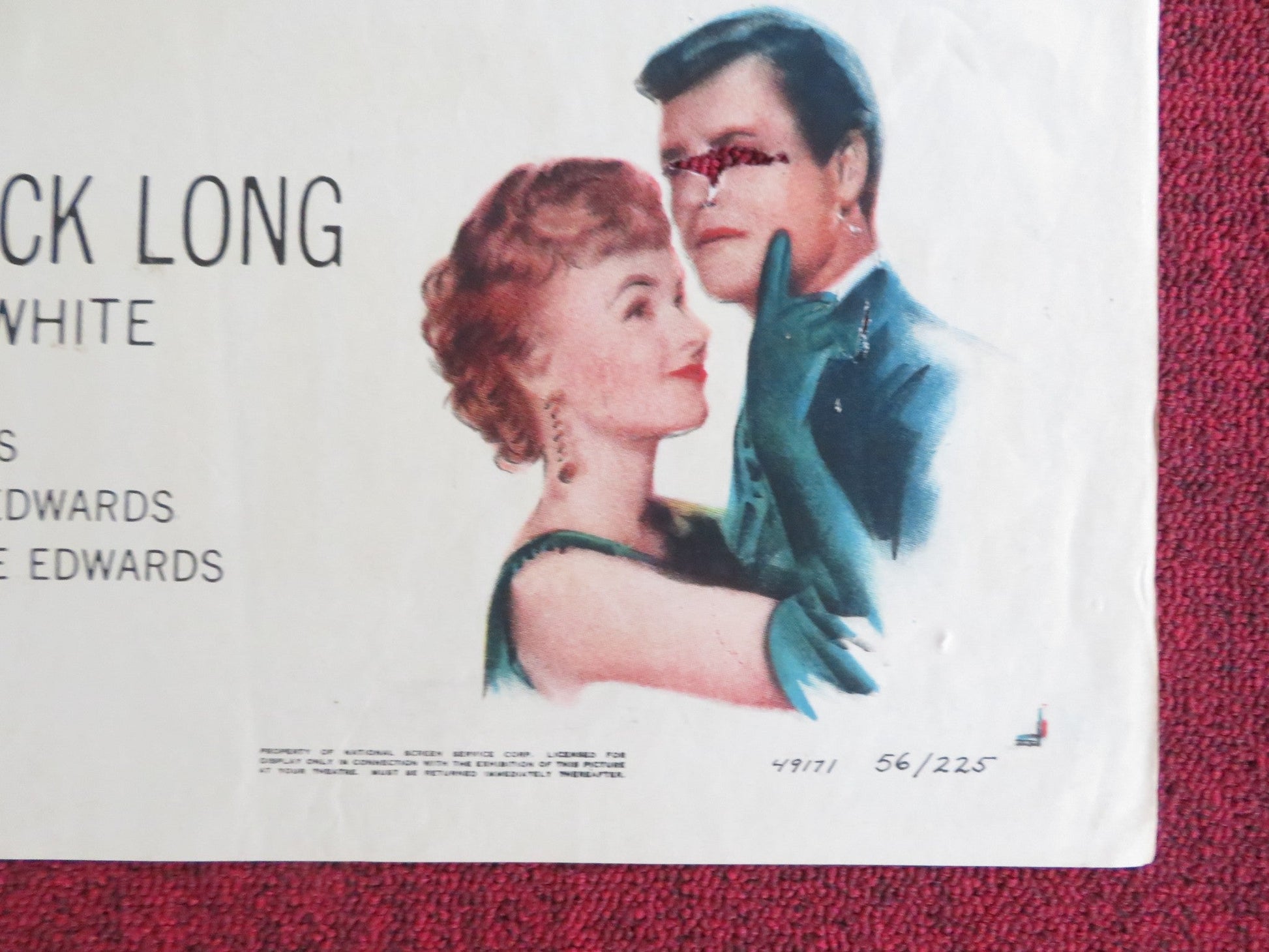 HE LAUGHED LAST FOLDED US ONE SHEET POSTER FRANKIE LAINE LUCY MARLOW 1956 Rendezvous Cinema Movie posters