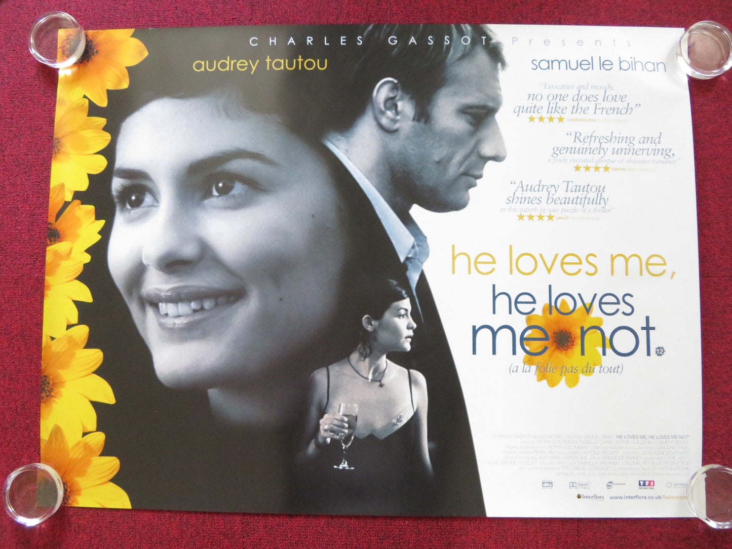 HE LOVES ME, HE LOVES ME NOT UK QUAD (30"x 40") ROLLED POSTER AUDREY TAUTOU 2002 Rendezvous Cinema Movie posters