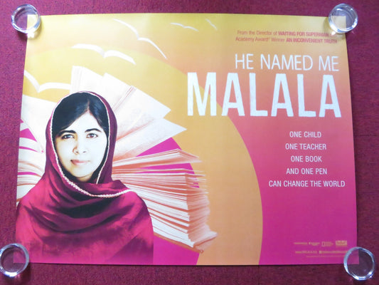 HE NAMED ME MALALA UK QUAD (30"x 40") ROLLED POSTER MALALA YOUSAFZAI BONO 2015 Rendezvous Cinema Movie posters