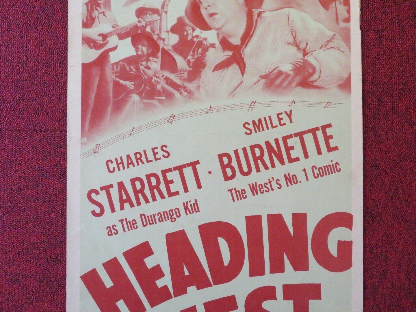 HEADING WEST US INSERT (14"x 36") POSTER CHARLES STARRETT DORIS HOUCK 1946 - Rendezvous Cinema