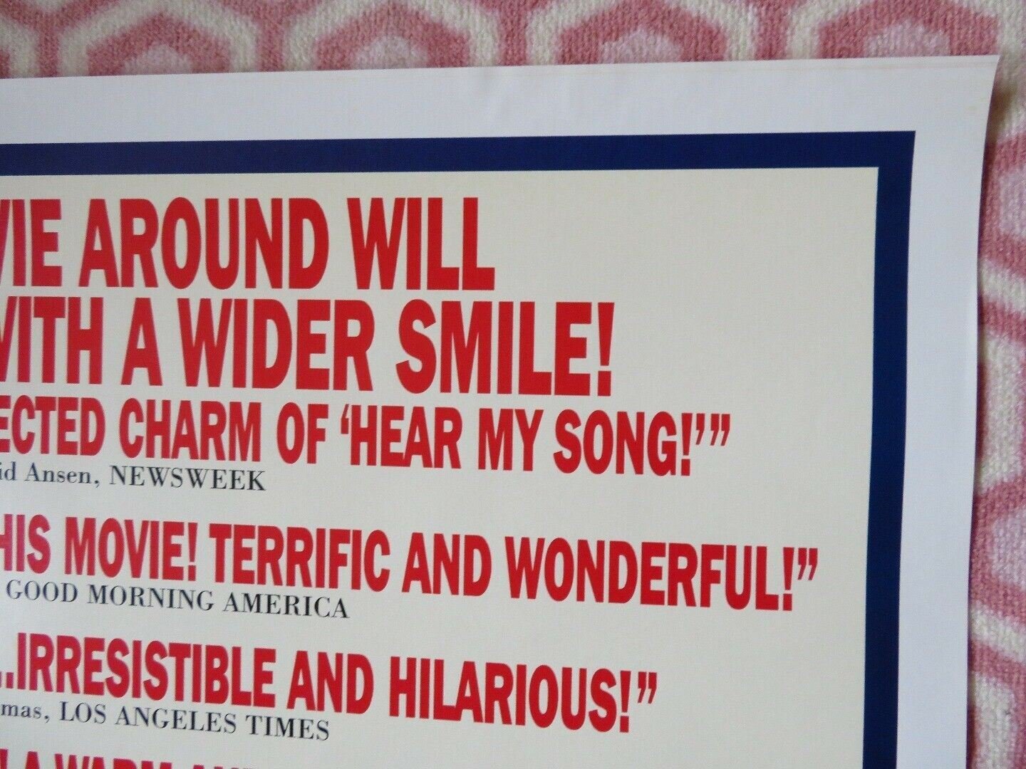 HEAR MY SONG US ONE SHEET ROLLED POSTER NED BEATTY ADRIAN DUNBAR 1991 Movie posters