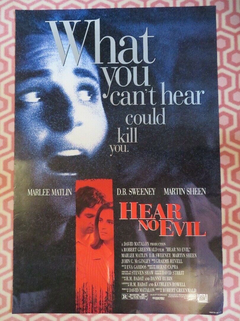 HEAR NO EVIL US ONE SHEET ROLLED POSTER MARLEE MATLIN MARTIN SHEEN 1993 Movie posters