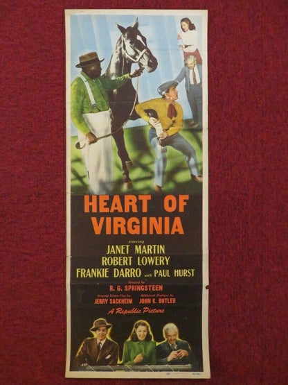 HEART OF VIRGINIA US INSERT (14"x 36") POSTER JANET MARTIN ROBERT LOWERY 1948 Movie posters