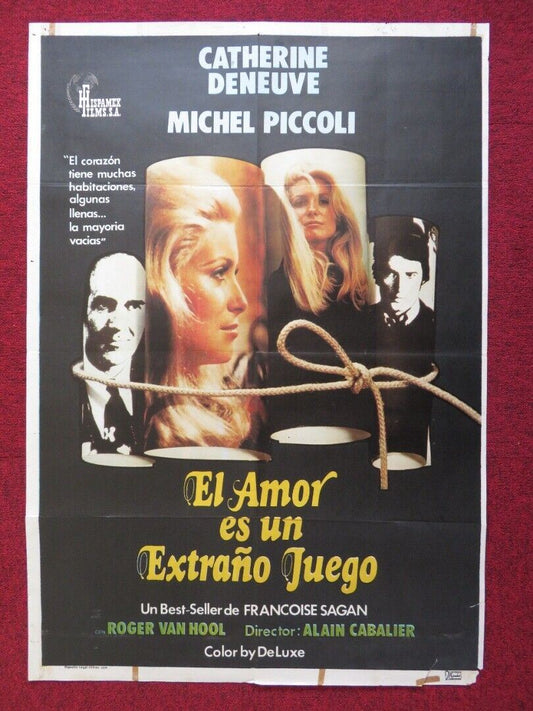 HEARTBEAT SPANISH ROLLED POSTER CATHERINE DENEUVE MICHEL PICCOLI 1968 Movie posters