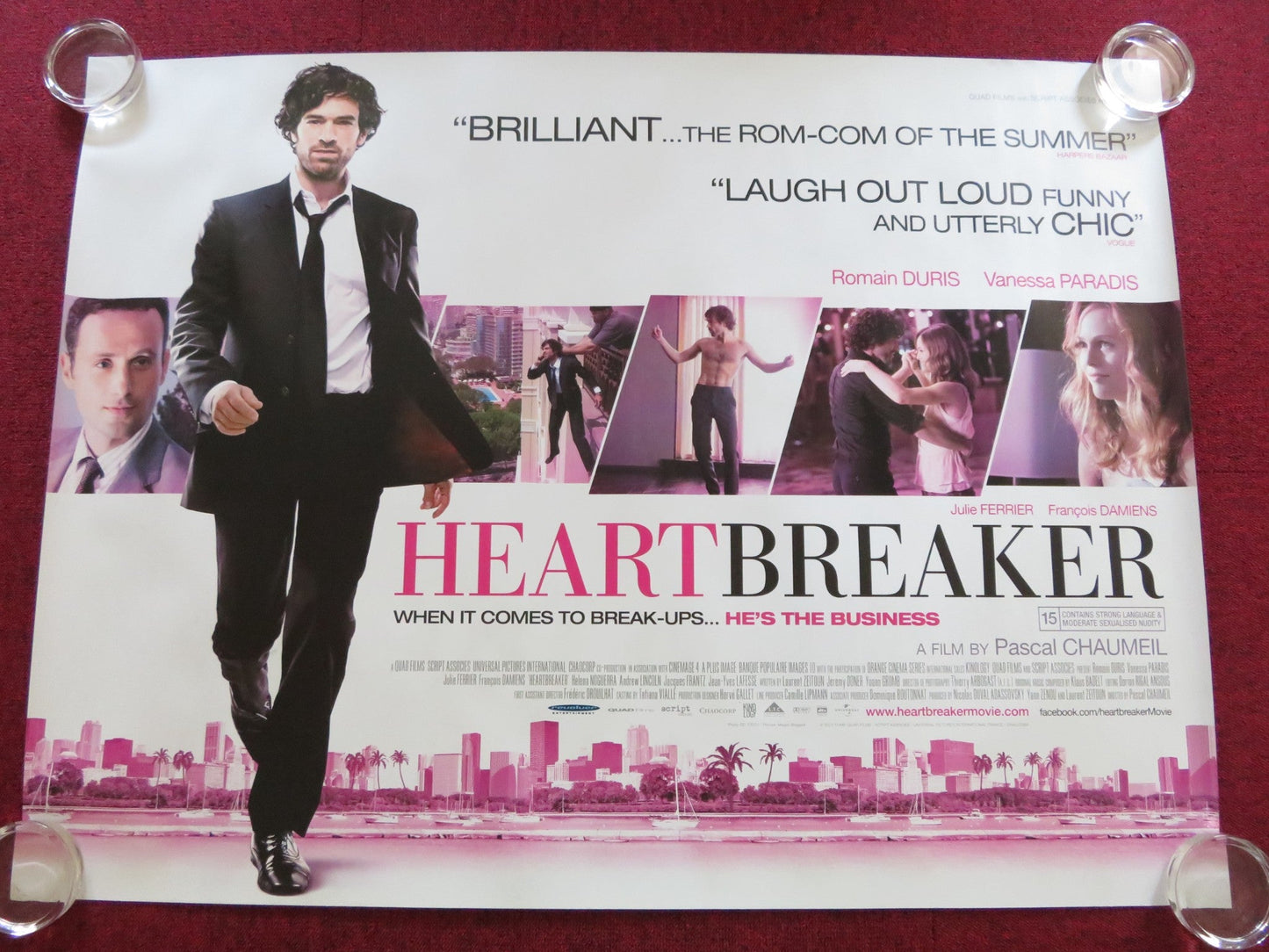 HEARTBREAKER UK QUAD (30"x 40") ROLLED POSTER ROMAIN DURIS VANESSA PARADIS 2010 Rendezvous Cinema Movie posters