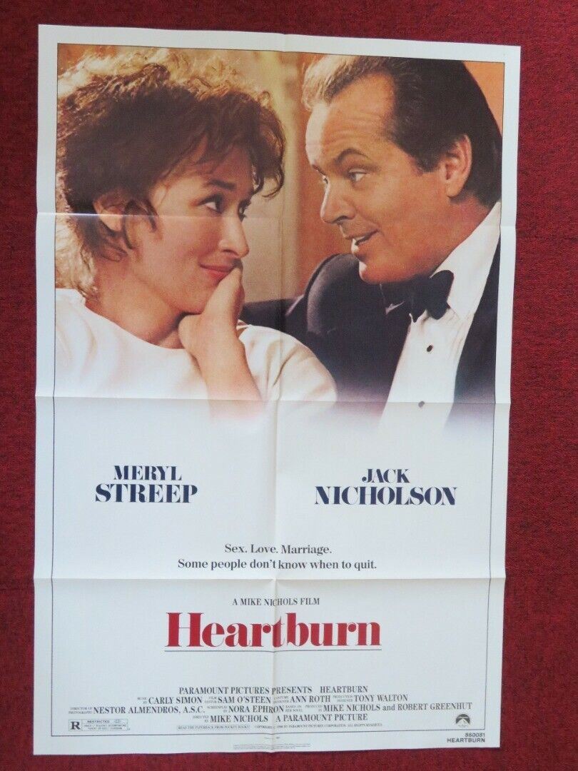 HEARTBURN FOLDED US ONE SHEET POSTER STREEP NICHOLSON 1986 Movie posters