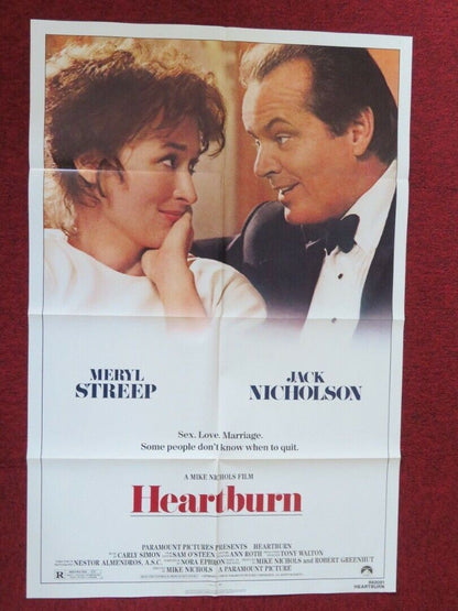 HEARTBURN FOLDED US ONE SHEET POSTER STREEP NICHOLSON 1986 Movie posters