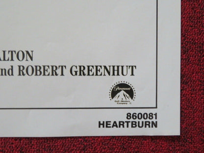 HEARTBURN FOLDED US ONE SHEET POSTER STREEP NICHOLSON 1986 Movie posters