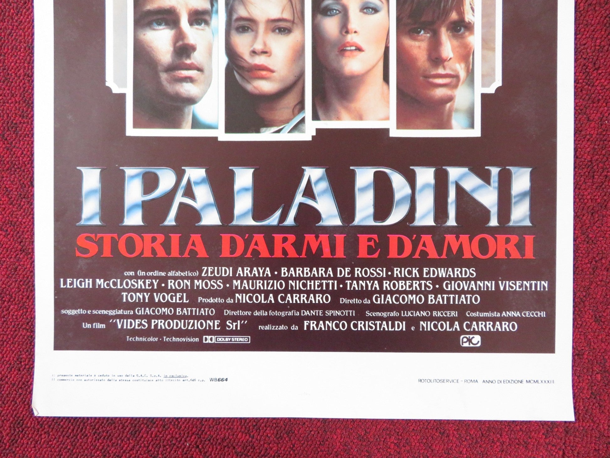 HEARTS AND ARMOUR ITALIAN LOCANDINA POSTER ZEUDI ARAYA BARBARA DE ROSSI 1984 Rendezvous Cinema Movie posters
