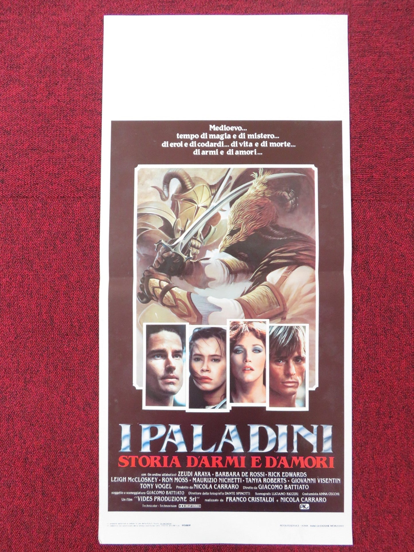 HEARTS AND ARMOUR ITALIAN LOCANDINA POSTER ZEUDI ARAYA BARBARA DE ROSSI 1984 Rendezvous Cinema Movie posters