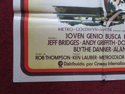 HEARTS OF THE WEST FOLDED ARGENTINA ONE SHEET POSTER JEFF BRIDGES ANDY GRIFFITH Movie posters