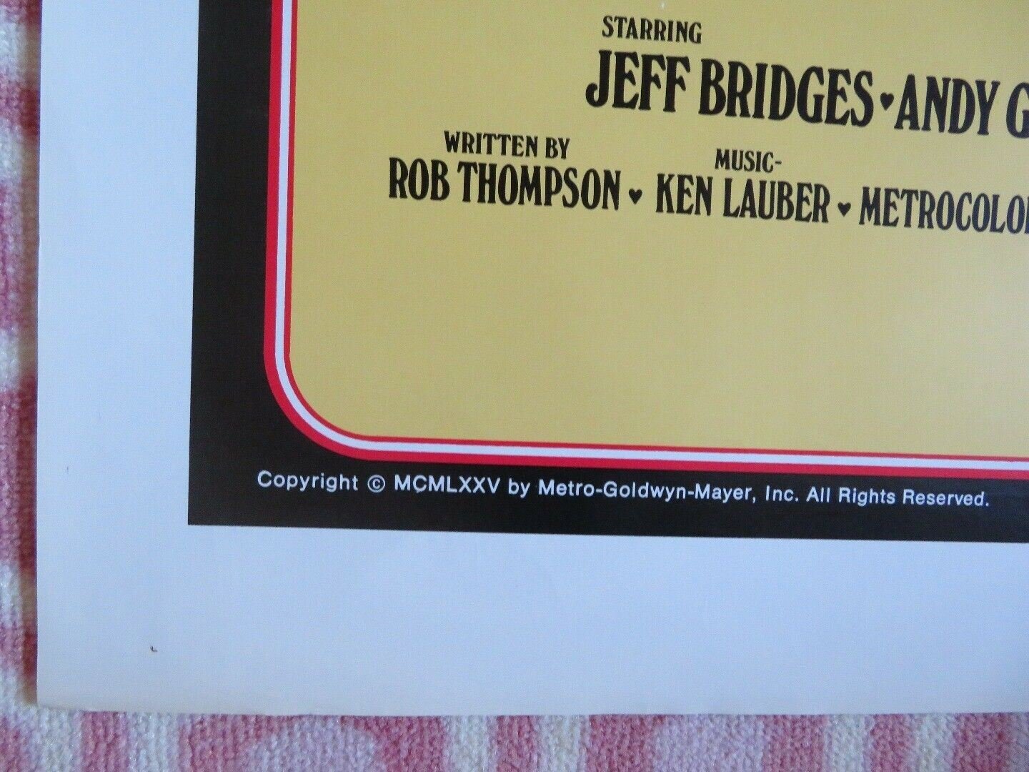 HEARTS OF THE WEST FOLDED US ONE SHEET POSTER JEFF BRIDGES ANDY GRIFFITH 1975 Movie posters