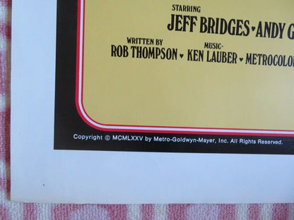 HEARTS OF THE WEST FOLDED US ONE SHEET POSTER JEFF BRIDGES ANDY GRIFFITH 1975 Movie posters