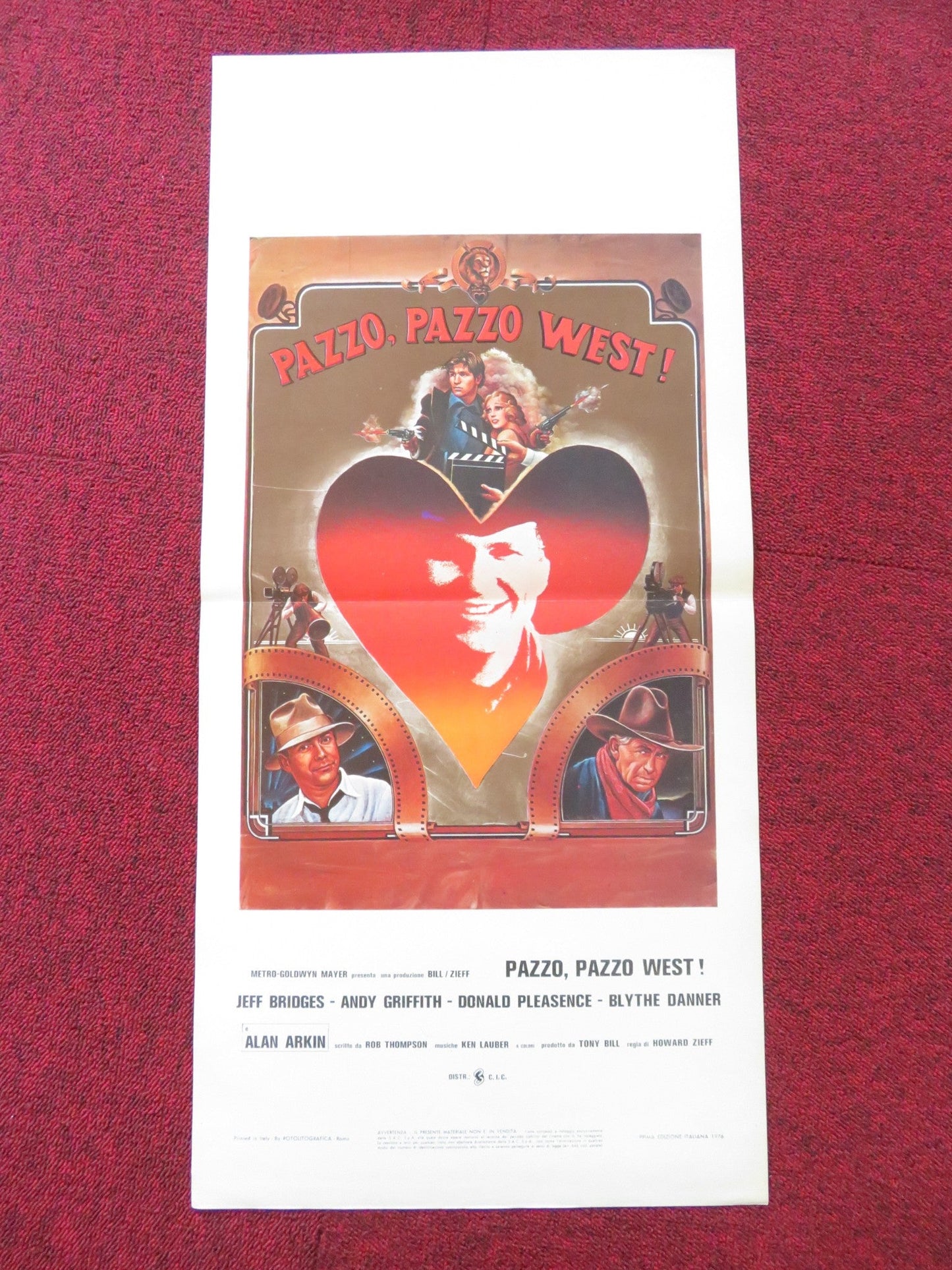 HEARTS OF THE WEST ITALIAN LOCANDINA POSTER JEFF BRIDGES DONALD PLEASENCE 1975 Rendezvous Cinema Movie posters