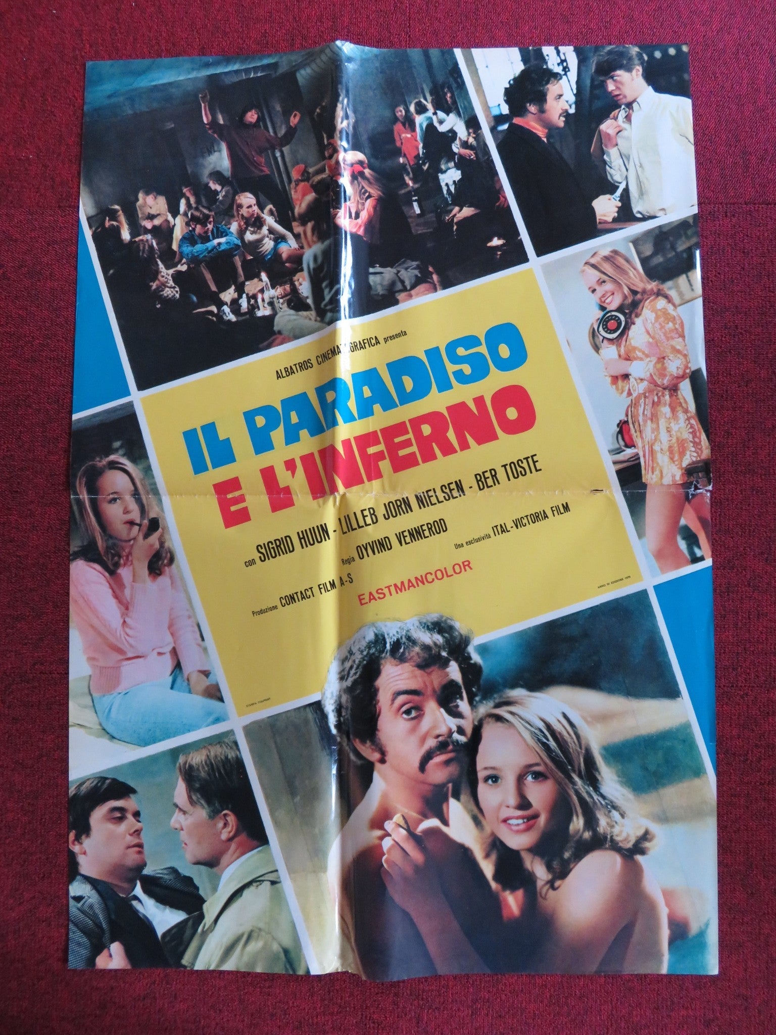 HEAVEN AND HELL - A ITALIAN FOGLIO POSTER SIGRID HUUN LILLEBJORN NILSEN 1969 Rendezvous Cinema Movie posters
