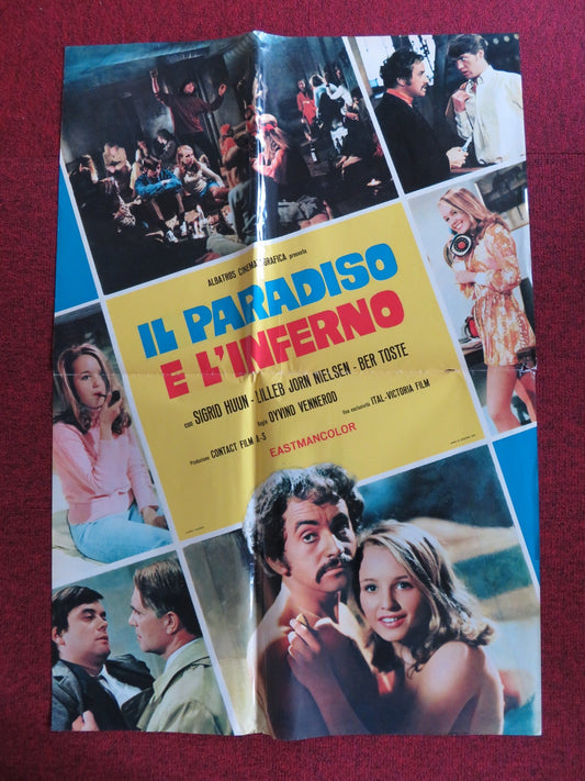 HEAVEN AND HELL - A ITALIAN FOGLIO POSTER SIGRID HUUN LILLEBJORN NILSEN 1969 Rendezvous Cinema Movie posters