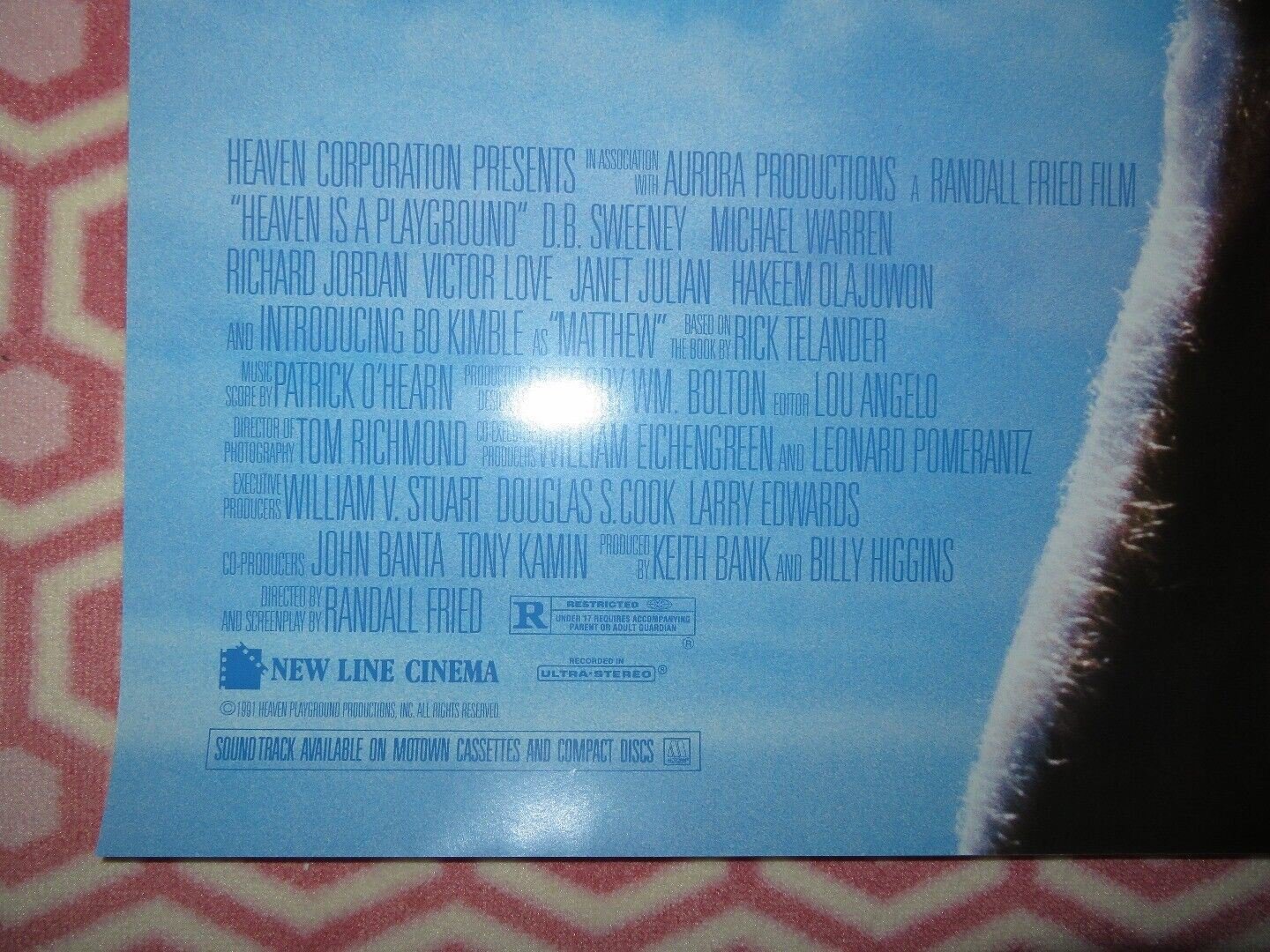 HEAVEN IS A PLAYGROUND US ONE SHEET ROLLED POSTER D.B. SWEENEY 1991 Movie posters